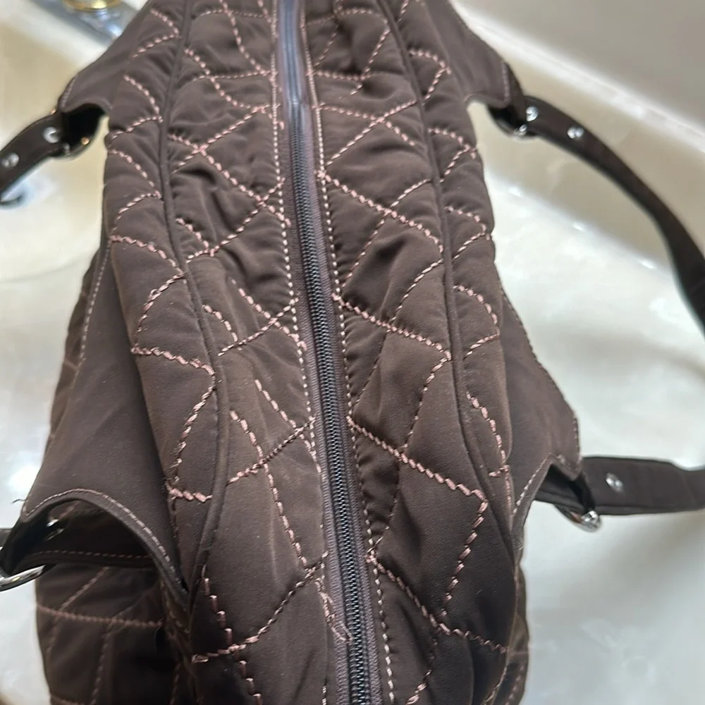 VERA BRADLEY Brown Quilted Heavy Duty Diaper Bag. Never used.